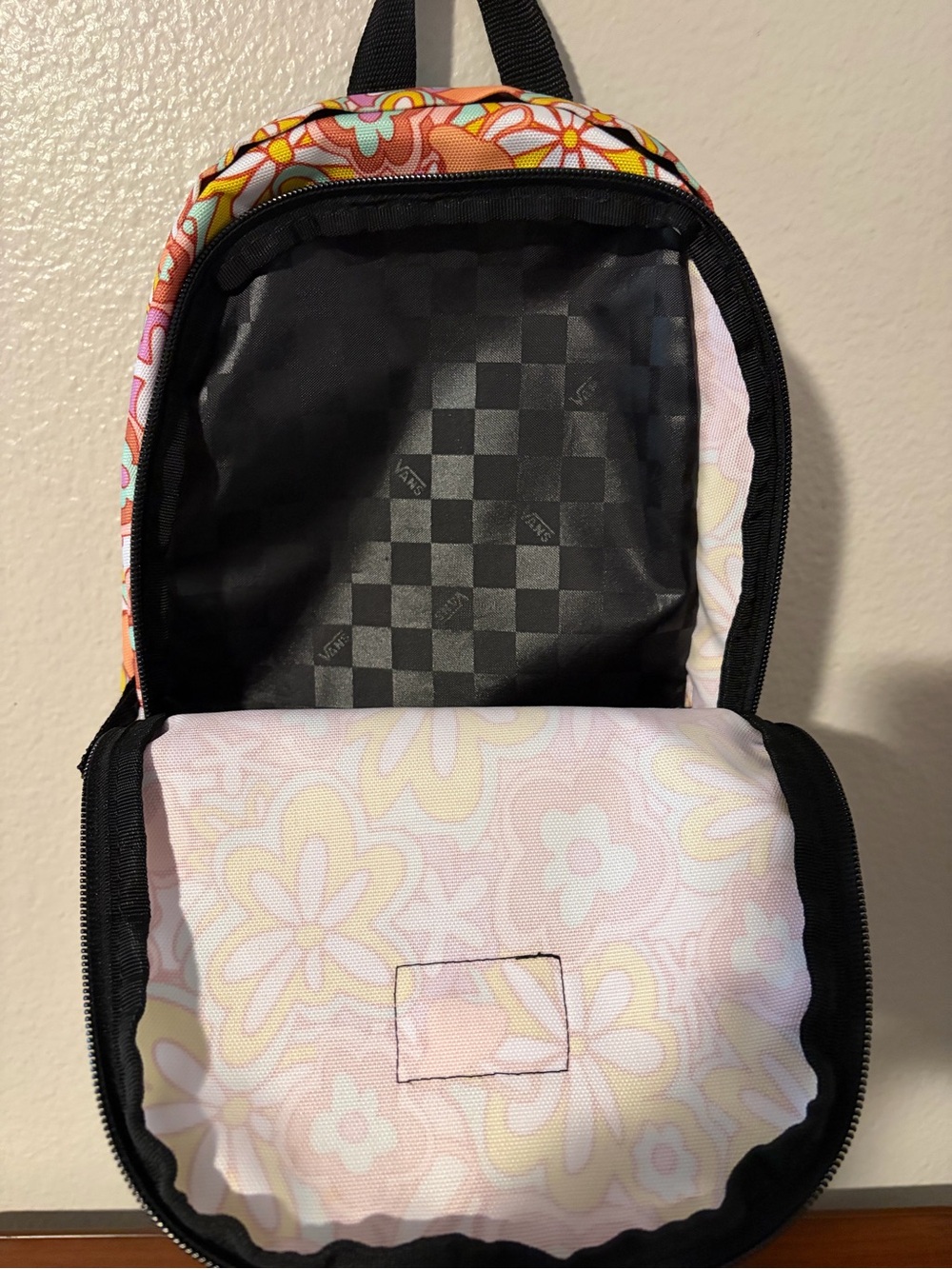 Vans Floral Mini Backpack in Yellow, Pink & Orange - Picture 5 of 7